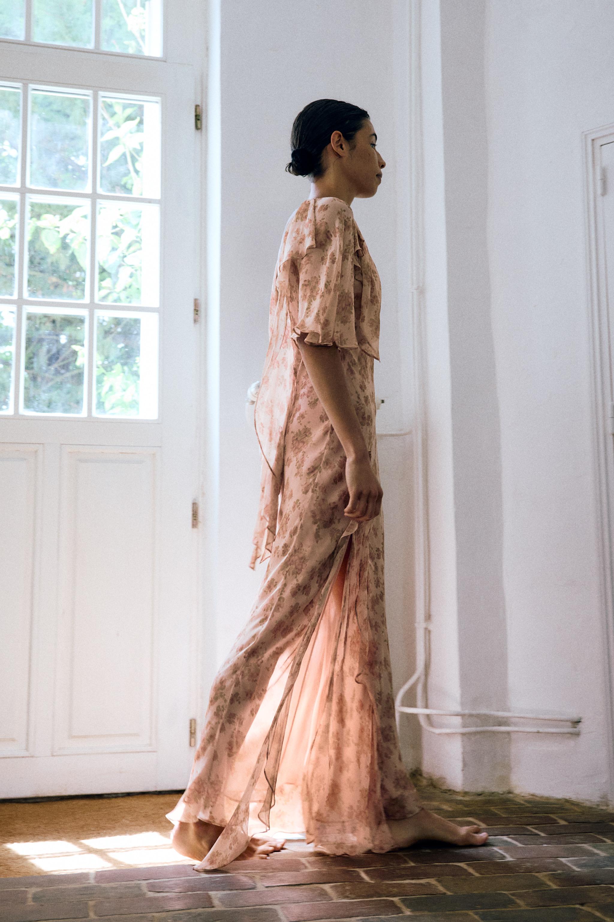 ROBE À VOLANTS ET IMPRIMÉ FLEURI